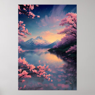 Die Ruhe in der Embrace des Berges Poster