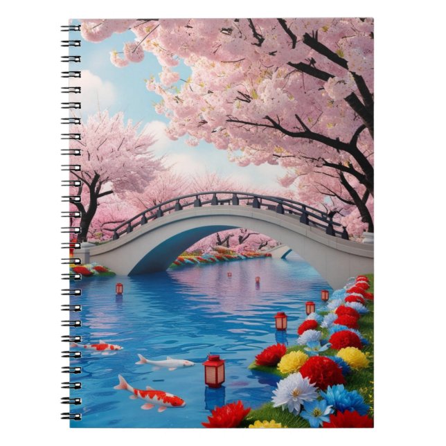 Die Ruhe über der Sakura-Brücke Notizblock (Vorderseite)