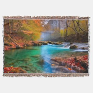 Die ruhige Landschaft der Herbstflüsse Decke