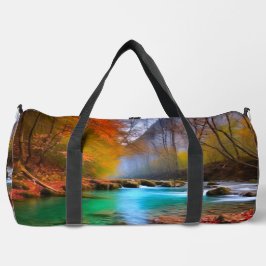Die ruhige Landschaft der Herbstflüsse Duffle Bag