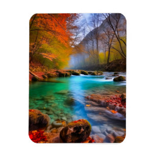Die ruhige Landschaft der Herbstflüsse Magnet