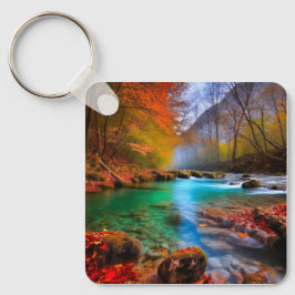 Die ruhige Landschaft der Herbstflüsse Schlüsselanhänger