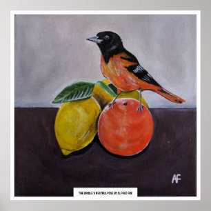 Die ruhige Pose des Orioles Gemälde von Alfred Fox Poster