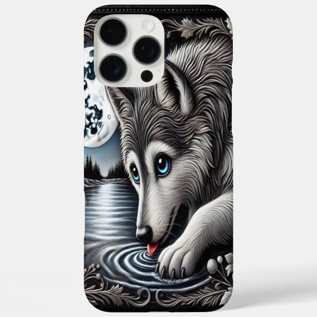 Die ruhige Reflexion des weißen Wolfs Case-Mate iPhone Hülle (Rückseite)