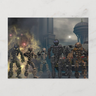 die ruhmreichen sieben Roboter b Postkarte