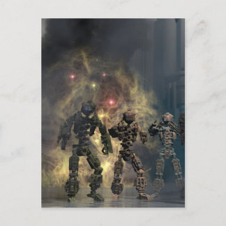 die ruhmreichen sieben Roboter Postkarte