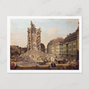 Die Ruinen der alten Kreuzkirche, Dresden Postkarte