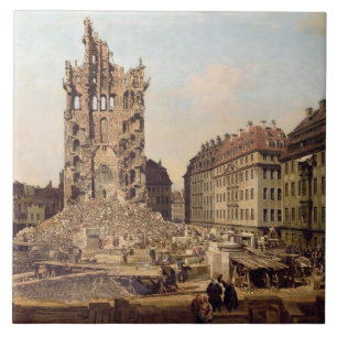 Die Ruinen des alten Kreuzkirche, Dresden Fliese