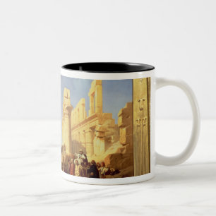 Die Ruinen des Palastes von Karnak bei Thebes Zweifarbige Tasse