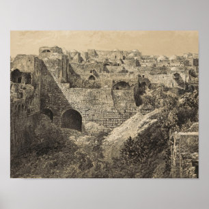 Die Ruinen des Pools von Bethesda in Jerusalem Poster