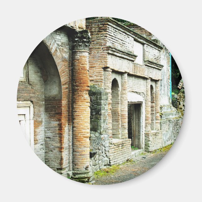 Die Ruinen von Pompeji - Marktplatz mit Tempeln Magnet (Vorne)