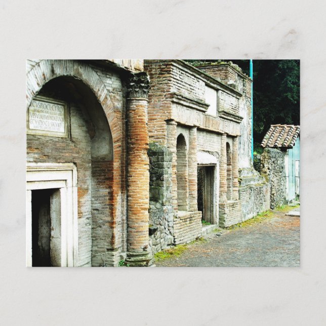Die Ruinen von Pompeji - Marktplatz mit Tempeln Postkarte (Vorderseite)