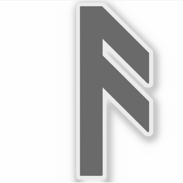 Die Rune Ansuz (grau) Aufkleber (Vorderseite)