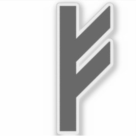 Die Rune Fehu (grau) Aufkleber