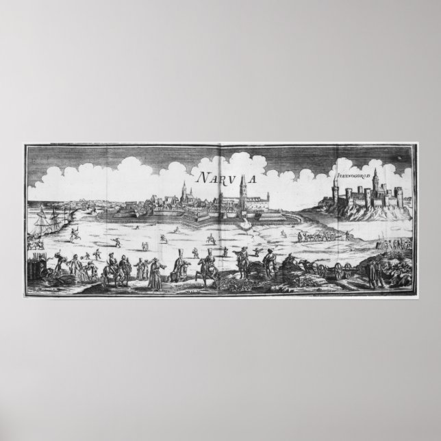 Die russische Armee belagerte Narva 1700 Poster (Vorne)