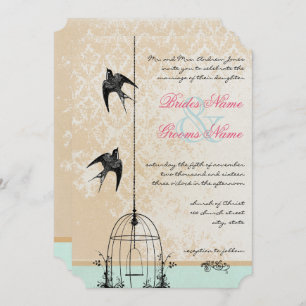 Die Rustic Love Bird Birdcage Hochzeit Einladung
