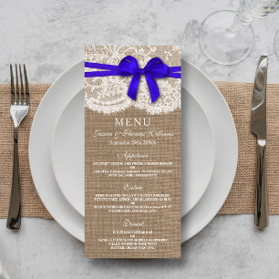Die rustikale Blue Bow Wedding Collection Karte