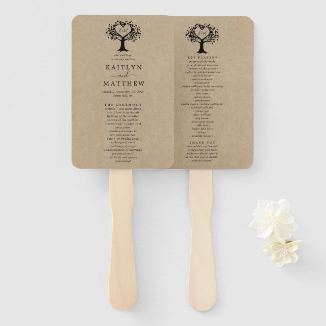 Die rustikale Herzenssammlung Fächer (Vorne und Hinten)