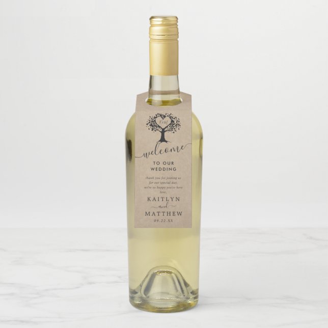 Die rustikale Herzenssammlung Flaschenanhänger (Auf Flasche)