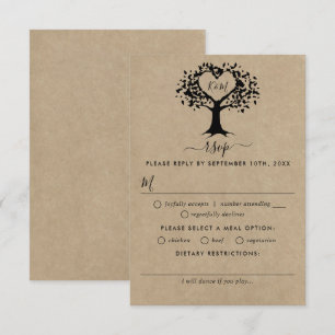 Die rustikale Herzenssammlung RSVP Karte