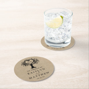 Die rustikale Herzenssammlung Runder Pappuntersetzer