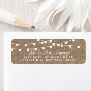 Die rustikale Hochzeitskollektion der Burlap-Licht