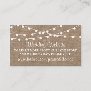 Die rustikale Hochzeitskollektion der Burlap-Licht Begleitkarte