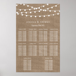 Die rustikale Hochzeitskollektion der Burlap-Licht Poster