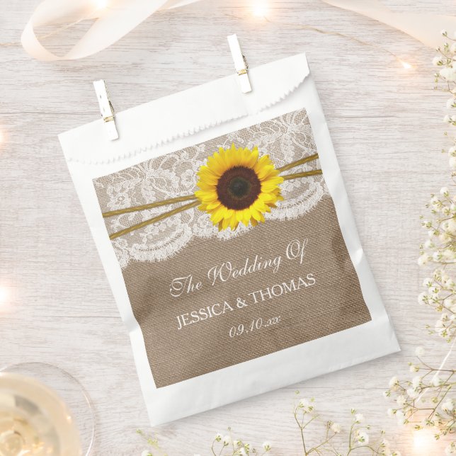 Die rustikale Hochzeitskollektion der Sonnenblumen Geschenktütchen (Ausgeschnitten)