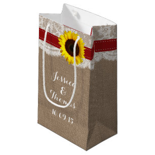 Die rustikale Hochzeitskollektion der Sonnenblumen Kleine Geschenktüte