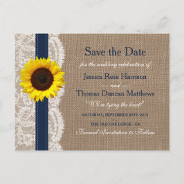 Die rustikale Hochzeitskollektion für Sonnenblumen Ankündigungspostkarte