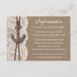 Die rustikale Hochzeitskollektion mit dem Anker Begleitkarte