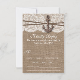 Die rustikale Hochzeitskollektion mit dem Anker RSVP Karte