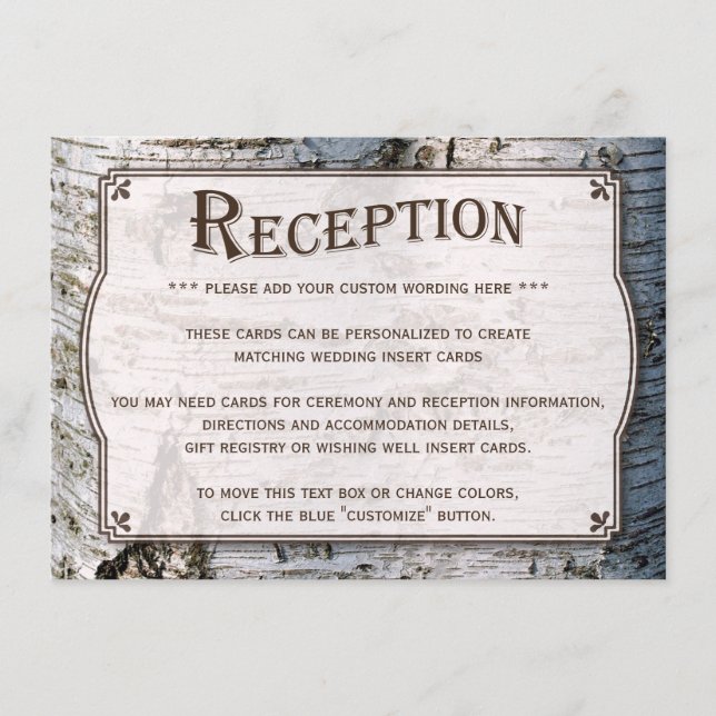 Die rustikale Hochzeitskollektion Silberbaum Begleitkarte (Vorderseite)