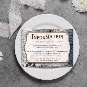 Die rustikale Hochzeitskollektion Silberbaum Begleitkarte