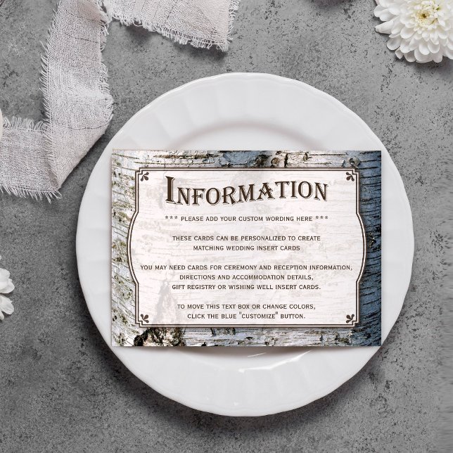 Die rustikale Hochzeitskollektion Silberbaum Begleitkarte (Von Creator hochgeladen)