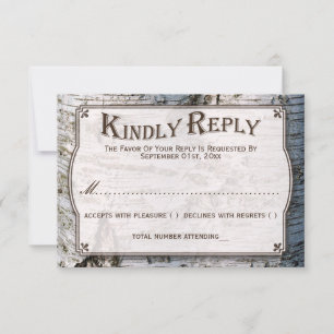 Die rustikale Hochzeitskollektion Silberbaum RSVP Karte