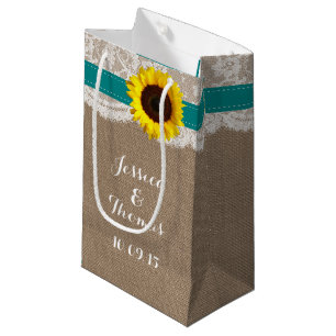 Die rustikale Hochzeitssammlung für Sonnenblumen - Kleine Geschenktüte