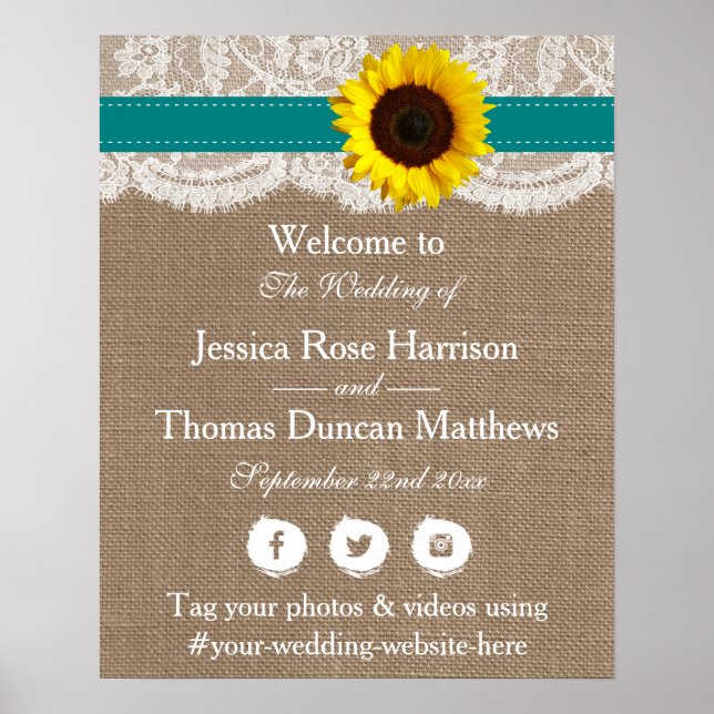 Die rustikale Hochzeitssammlung für Sonnenblumen - Poster (Vorne)