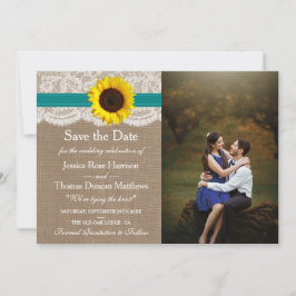 Die rustikale Hochzeitssammlung für Sonnenblumen - Save The Date