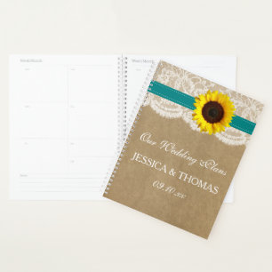 Die rustikale Kraft Sonnenblumen-Hochzeitssammlung Planer