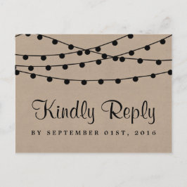 Die rustikale Kraftzeichensammlung Einladungspostkarte