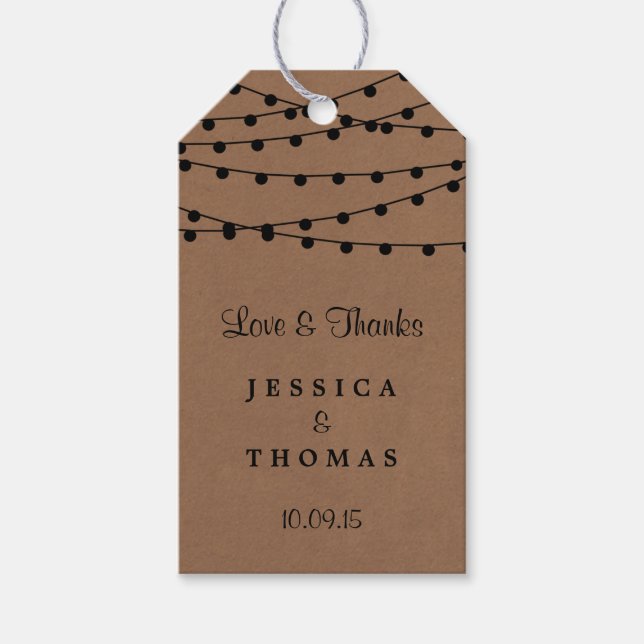 Die rustikale Kraftzeichensammlung Geschenkanhänger (Vorderseite)