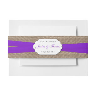 Die rustikale Lila Bow Wedding Collection Einladungsbanderole