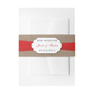 Die rustikale Red Bow Wedding Collection Einladungsbanderole