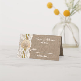 Die rustikale Sand Dollar Beach Hochzeitskollektio Platzkarte
