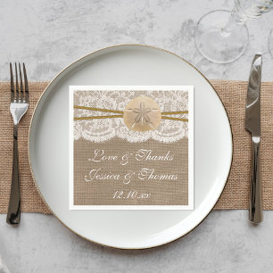 Die rustikale Sand Dollar Beach Hochzeitskollektio Serviette