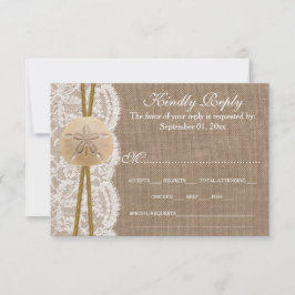 Die rustikale Sand Dollar Hochzeitskollektion UAWG RSVP Karte
