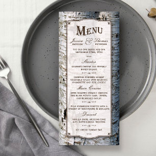 Die Rustikale Silber-Birke-Hochzeitskollektion Menükarte