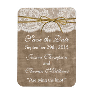 Die rustikale Twine Bow Wedding Collection Magnet